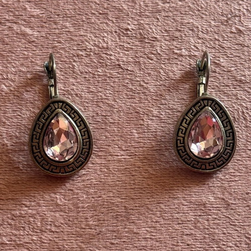 Earrings like new, pink and silver