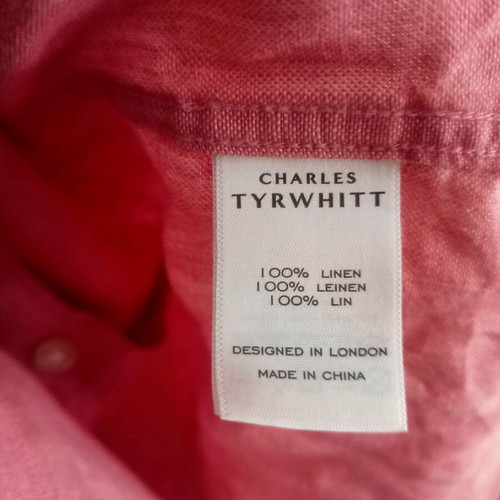 Charles Tyrwhitt linen shirt, 3XL, pink