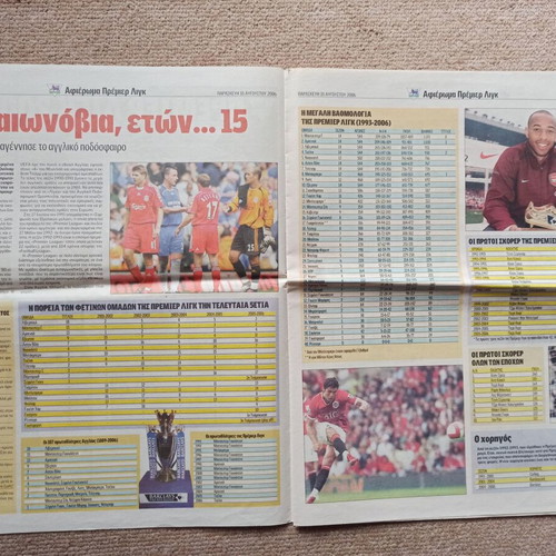 Premier League 2006-07 tribute used from Goal news newspaper