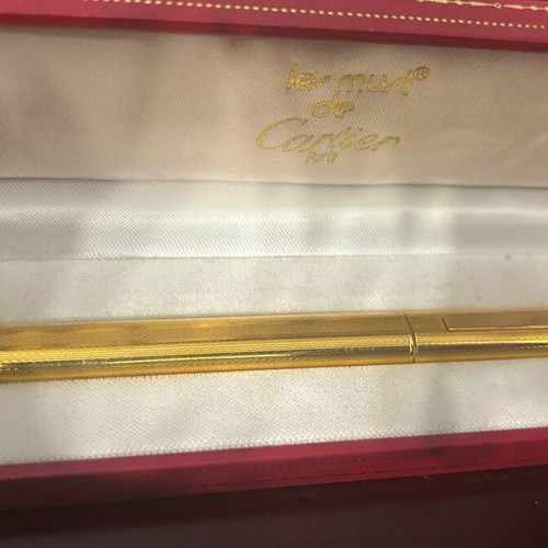 Les Must de Cartier Vendome Trinity Ballpoint Pen gold plated, like new