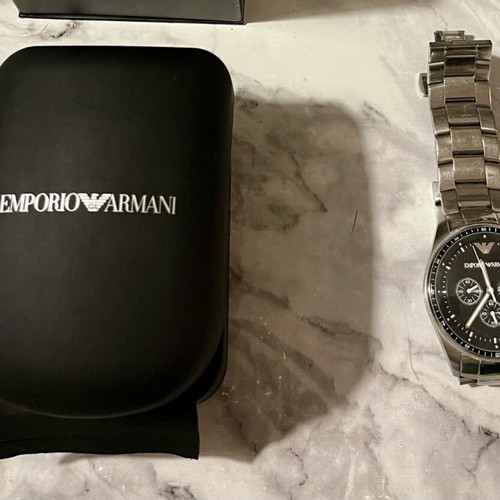 Emporio Armani ανδρικό ρολόι χρονογράφος μεταχειρισμένο με κουτί και απόδειξη