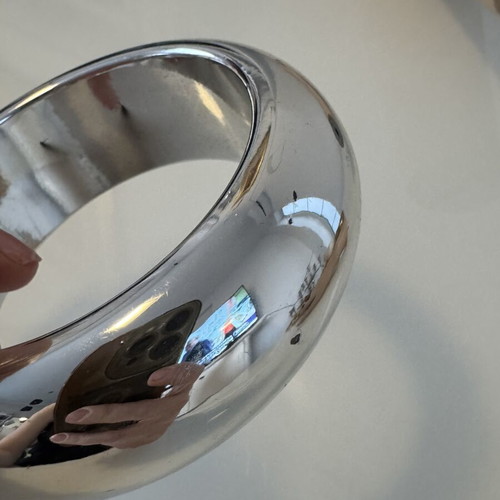 Oversized silver statement bracelet chunky design like new