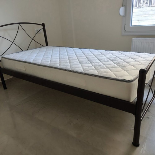 Metal bed with mattress 1m x 1.90m, convertible to bunk bed