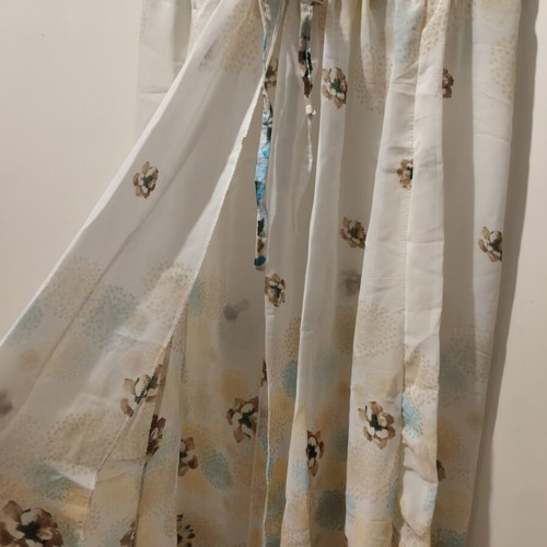 Beach kaftan, white and blue