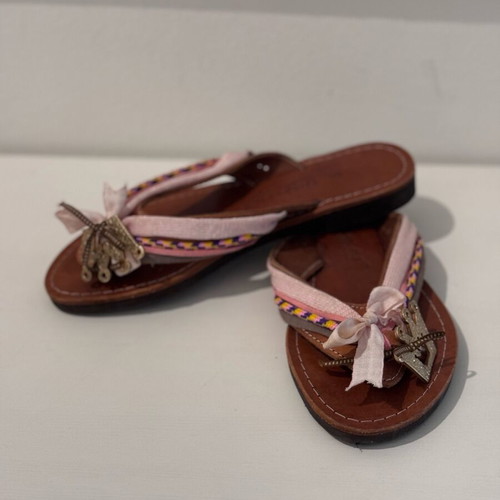 Children's leather flip flops like new, size 35
