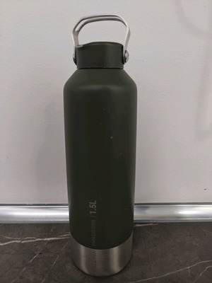 Quechua thermos 1.5lt used, khaki with handle on lid