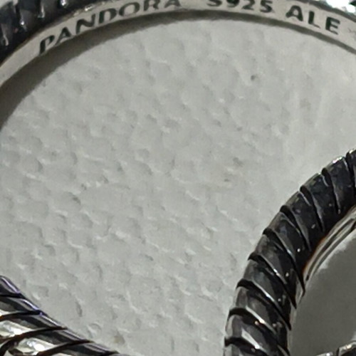 Pandora silver hoop earrings like new with engraved logo