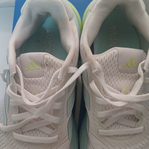 Adidas women's athletic shoes used, size 36, white and turquoise