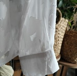 White transparent women's shirt with embossed details, new, size L