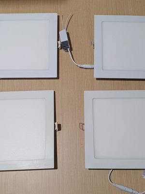 Led Panel 18W recessed lights used, pack of 16, 22x22cm square