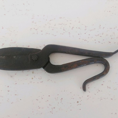 Blacksmith scissors handmade old used for cutting sheet metal