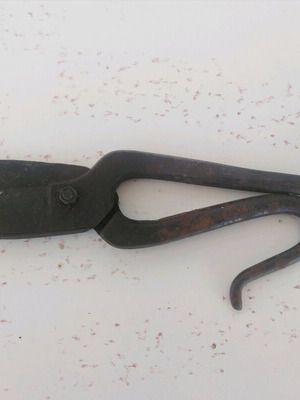 Blacksmith scissors handmade old used for cutting sheet metal