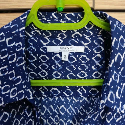 Alfred Sung shirt new, blue, size XL