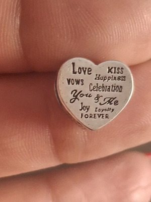 Charm silver 925 You and Me heart like new with love messages