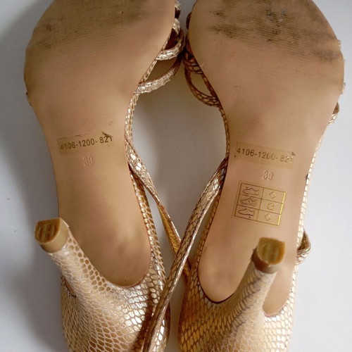 Mario Ponti leather sandals used, gold, size 39