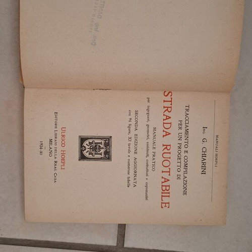 Strada Ruotabile Historical Engineering Book used, 1934 edition