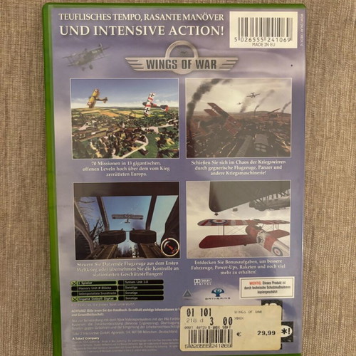 Wings of War Xbox Original used, German complete