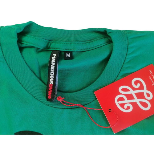 Pimpalicious Living Unisex T-shirt Medium New Green and Black