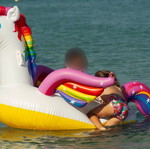 Inflatable unicorn like new large size