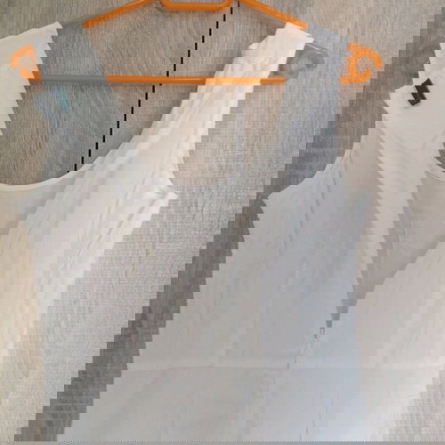 Бял прозрачен рокля Benetton като нов с цип