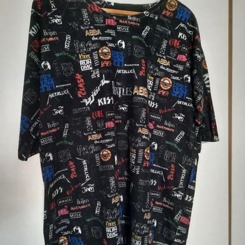 Mesh & Co Hard Rock Band T-Shirt XL, black with multicolor print