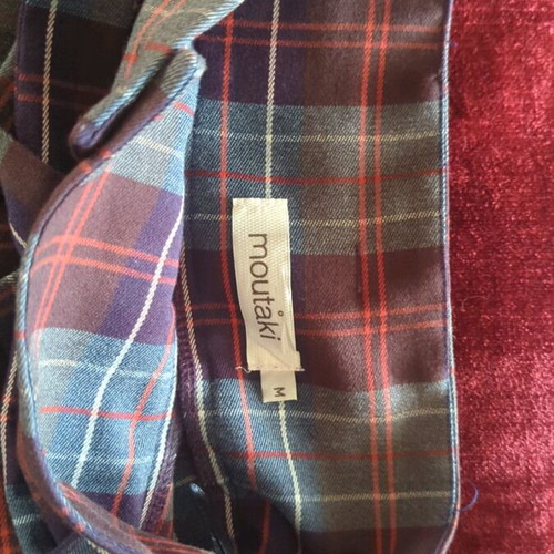 Moutaki plaid pants like new, size M 38 10, gray and red