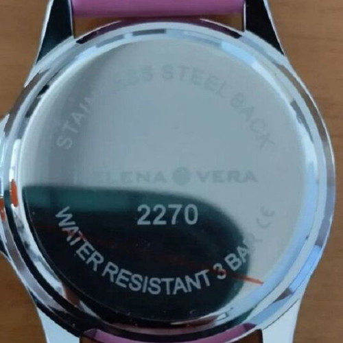 Helena Vera women's watch with Seiko mechanism, red and silver