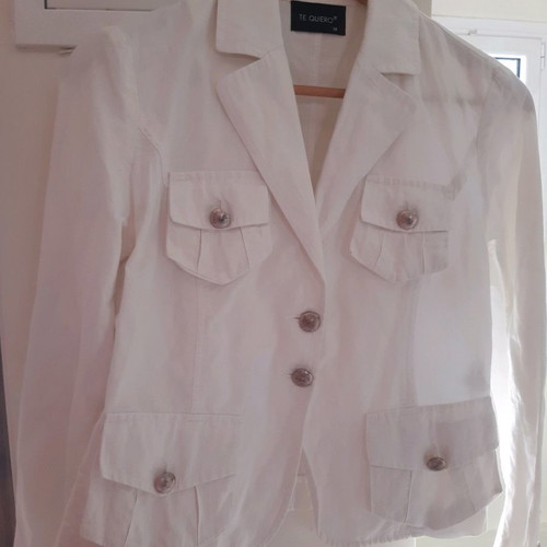 Te Quiero jacket used, spring style, fitted safari, white