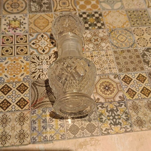 Small glass carafe with stopper, new