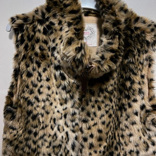 Animal print vest like new, size XS, black and brown
