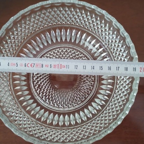 Vintage glass serving set, 22 pieces with embossed designs