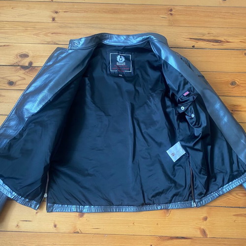 Belstaff Xelion leather motorcycle jacket metallic gray like new, size XXL