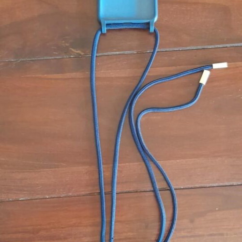 Samsung A21s phone case with neck strap like new, dark blue