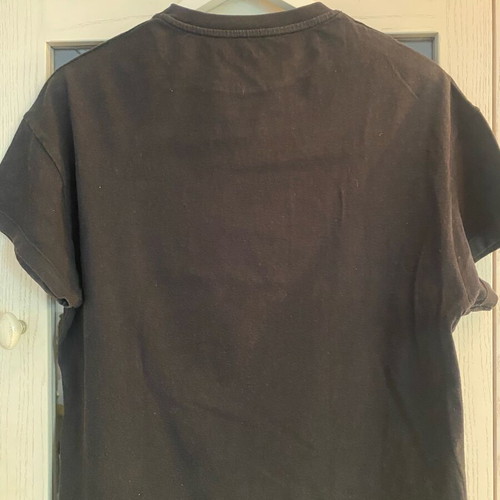 Pull & Bear women's short-sleeve t-shirt used, black multicolor, XS