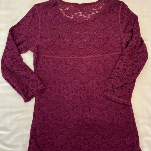 Bershka lace blouse like new, burgundy, size S