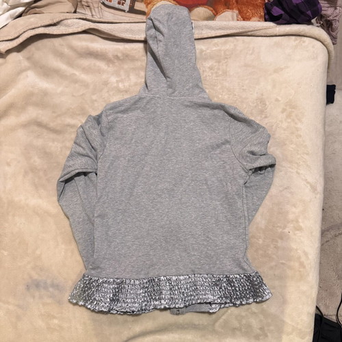 Womens grey zip up sweater size S like new, short