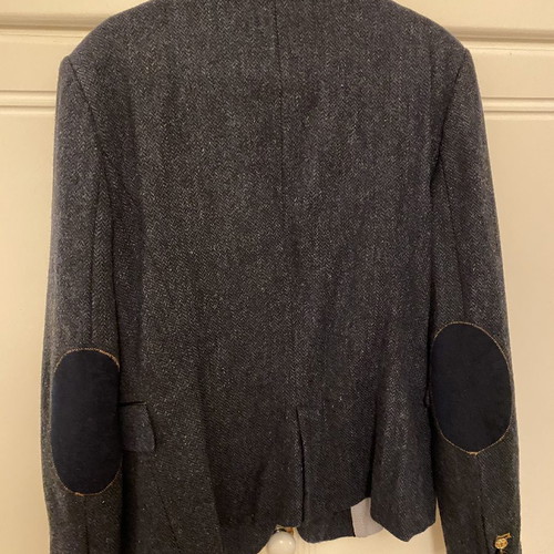 Zara jacket new, dark blue-gray with gold button and elbow design