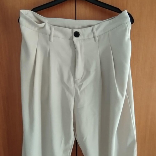Pleated pants like new, ivory, sizes L - XL