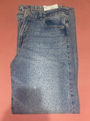 Дънки Stradivarius с кристали, нови, размер XL / 42 / 14