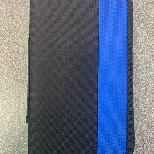 CD case with blue stripe
