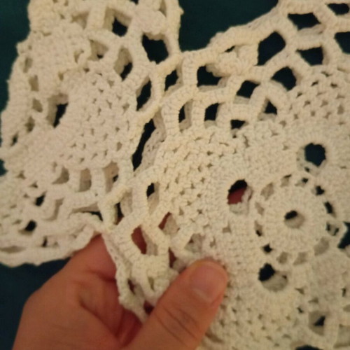 Handmade summer sleeveless crochet top XL like new, white