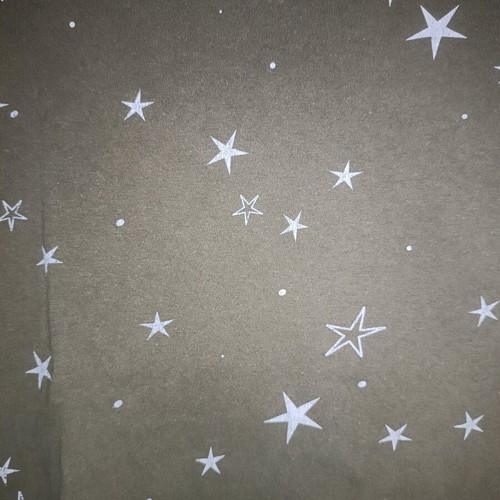 T-shirt khaki with stars used, cotton size M