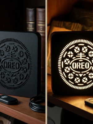 3D Εκτυπωμένο Φωτιστικό μπισκότο Oreo, φιλικό προς το περιβάλλον υλικό PLA