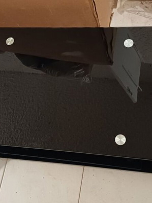 Black glass TV coffee table