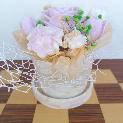 Handmade wax flower bouquet new, aromatic candles