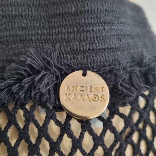 Cotton fishnet kaftan "Petra" black, Ancient Kallos