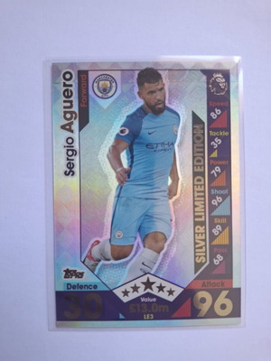 Topps Match Attax Premier League 2016-17 Sergio Aguero Silver Limited Edition