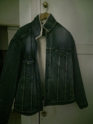 Pull & Bear Τζιν Μπουφάν με Επένδυση Sherpa Large Καινούργιο, Μπλε