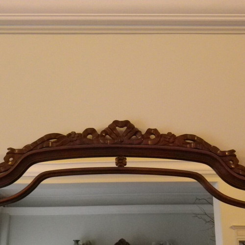 Carved solid wood mirror like new