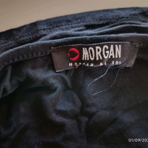 Morgan Sequin Backless Blouse like new, black and silver